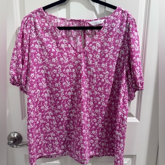 LC Lauren Conrad Tops - Lauren Conrad Floral Pink Women's Top size XL